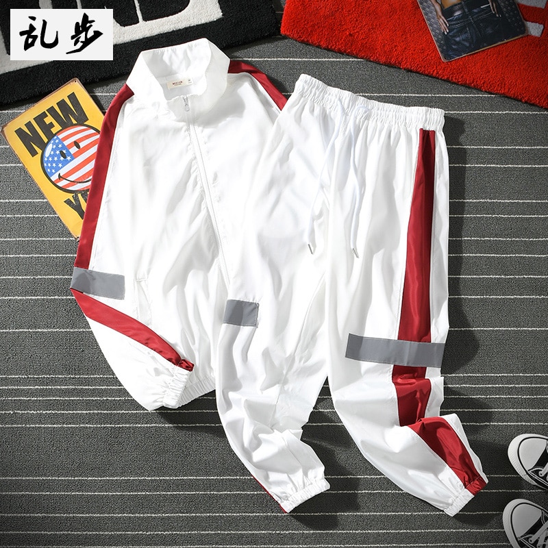 2020 Spring Sports 2 Piece Suit Windbreaker Mens Track Suit Set Two ...